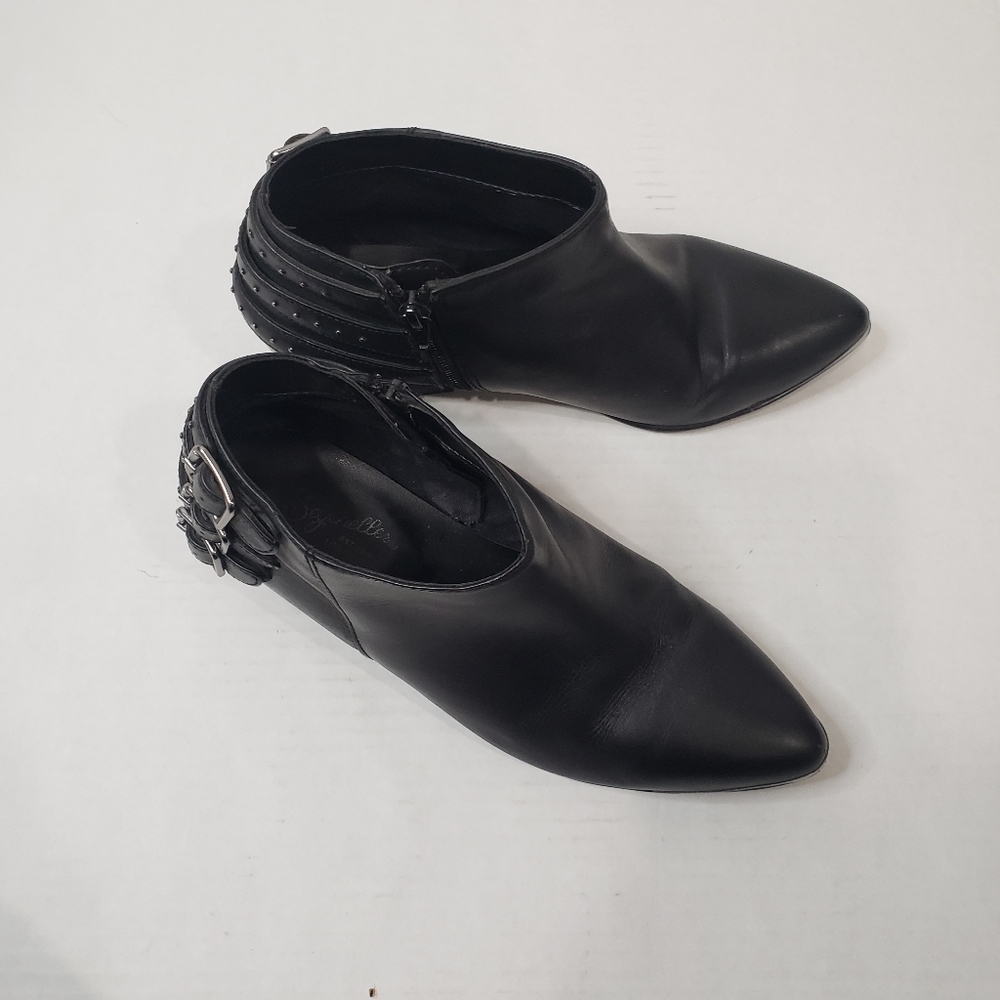 Seychelles Black Leather Pointed Toe Buckle Ankle Booties Size 6 - Picture 10 of 14